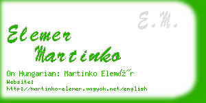 elemer martinko business card